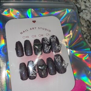 Nail Art Studio Butterfly Shimmer Press-On Nails
